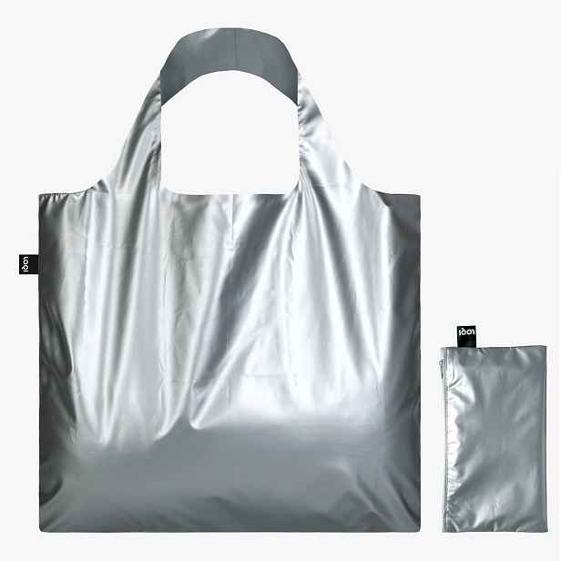 Skládací nákupní taška LOQI METALLIC Matt Silver