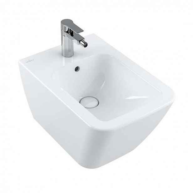 Villeroy & Boch Finion - Závěsný bidet s přepadem, 375x560 mm, s CeramicPlus, alpská bílá 446500R1