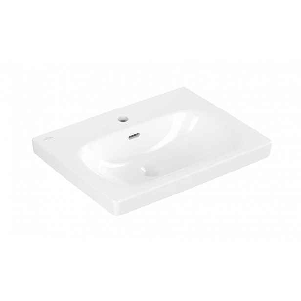 Villeroy & Boch Skyla - Umyvadlo 60x46 cm, s přepadem, otvor pro baterii, CeramicPlus, Stone White 5A5160RW