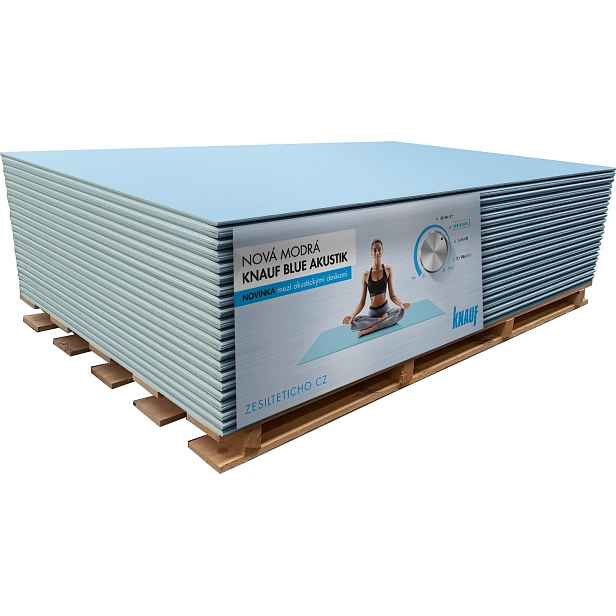 Deska sádrokartonová akustická Knauf Blue Akustik 2 000×1 250×12,5 mm
