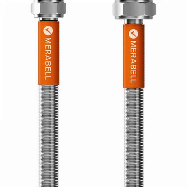 Merabell Aqua; nerezová toaletní hadička; převlečné matice G3/8"-G1/2" - 35 cm