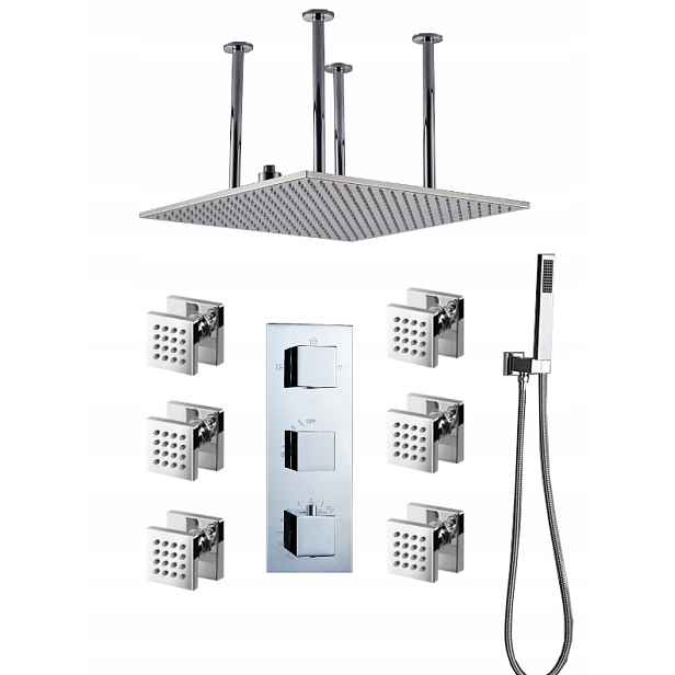 Podomítkový Termostatický Set S Dešťovou Sprchou 50 CM