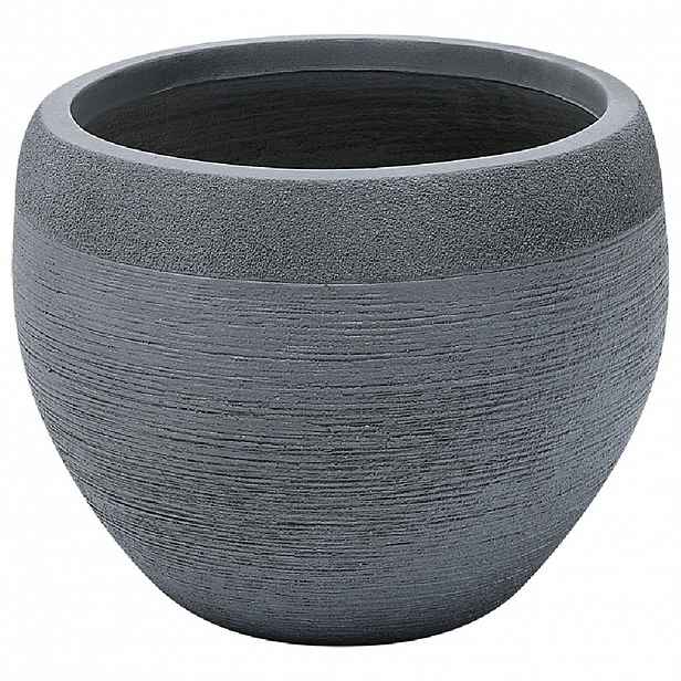 Beliani KVĚTINÁČ šedý kulatý 38/38/30 cm Zakros