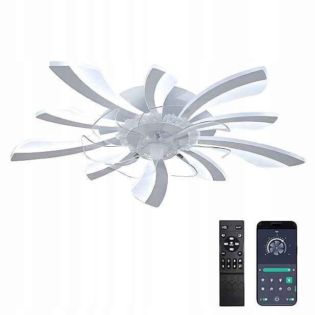 stropní svítidlo Led Lustr Bílý Větrák Stropní Ventilátor Moderní