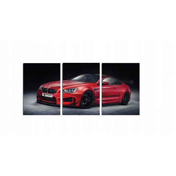 Triptych na zeď Bmw sportovní auto kupé červený pro fanouška obraz 70x150 cm