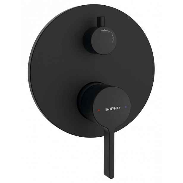 Sapho Iconic - Baterie pod omítku pro 2 spotřebiče, s tělesem, matná černá AF042B