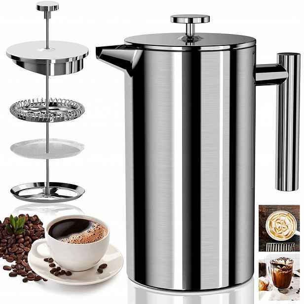 Kávovar Na Přípravu Čaje French Press, Pístový Spařovací Přístroj, Vyjímatelný