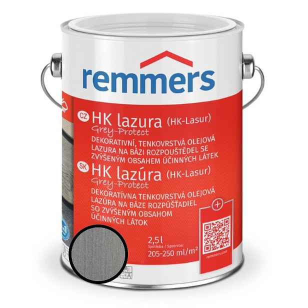 Lazura tenkovrstvá REMMERS HK lazura Grey Protect platinově šedá 2,5 l