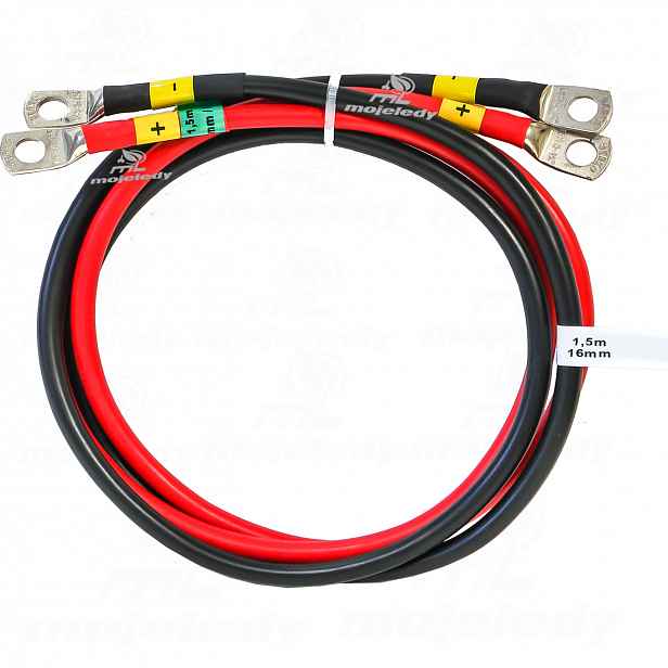 150 cm sada kabelů Lgy 16 16 mm očko M8 pro invertorové baterie