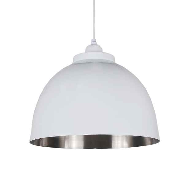 Bílé závěsné kovové světlo Capri - Ø 32*22 cm Collectione