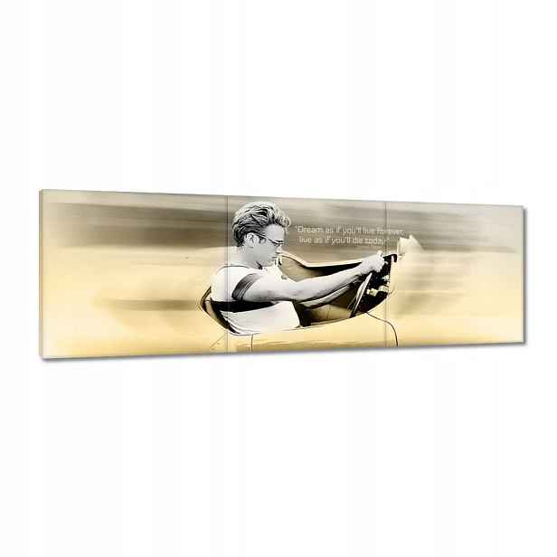 Obrazy 120x40 James Dean v autě