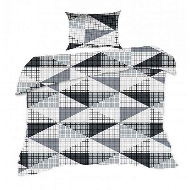 Povlečení 140x200 geometrie šedá Classic