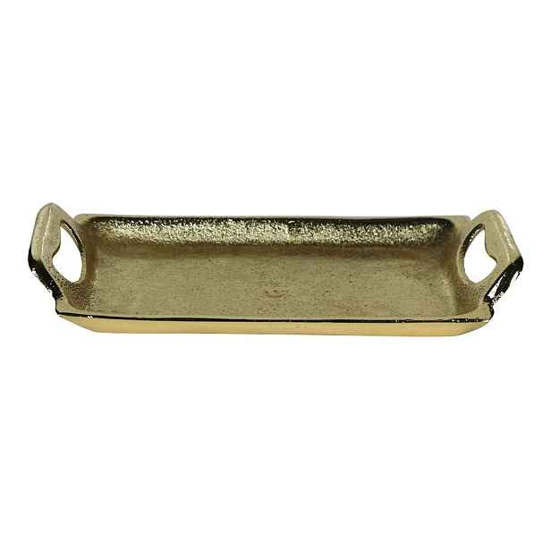 Zlatý kovový servírovací podnos s uchy Tray Raw S - 21*11*3cm  Mars & More