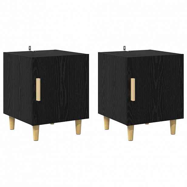 vidaXL Noční skříňka 2 ks Černý dub 40 x 40 x 50 cm Kompozitní dřevo