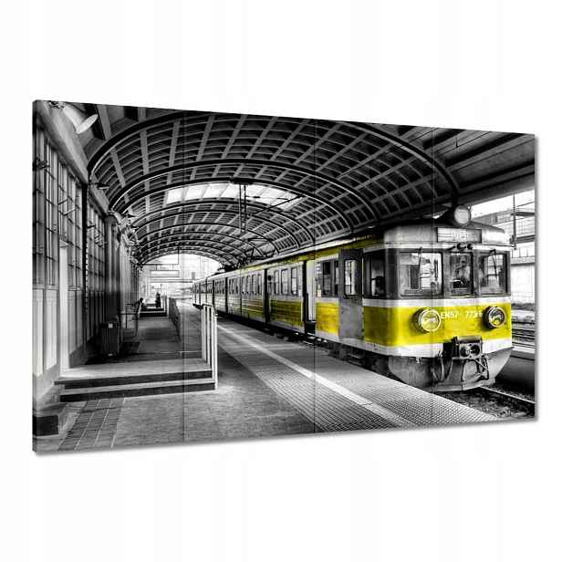 Obrazy 120x80 Žlutý vlak EN57 773rb