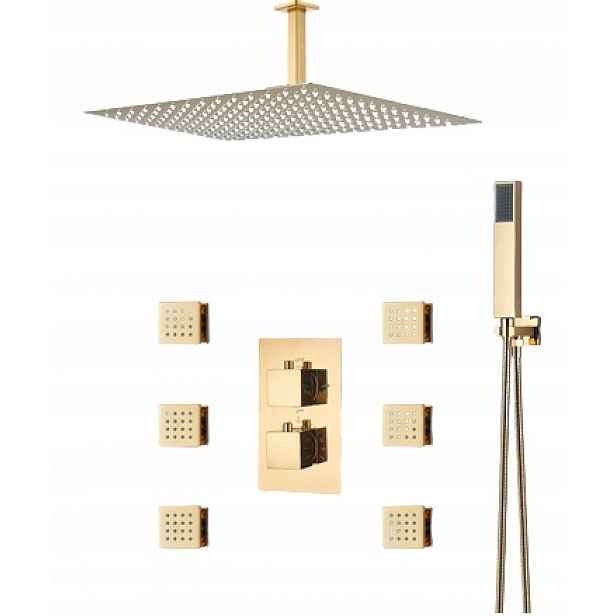 Sprchová baterie zlatá Termostat Trysky- Gold 40