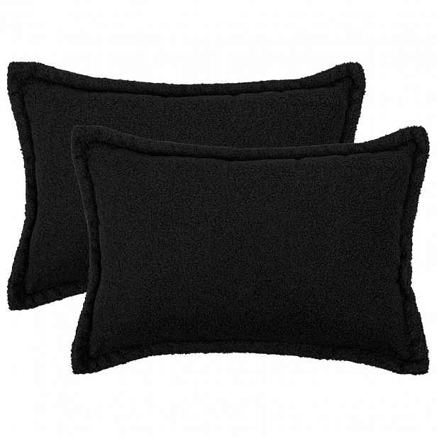 vidaXL Povlak na polštář 2 pcs HOUTEN Černá 50 x 75 cm Bouclé
