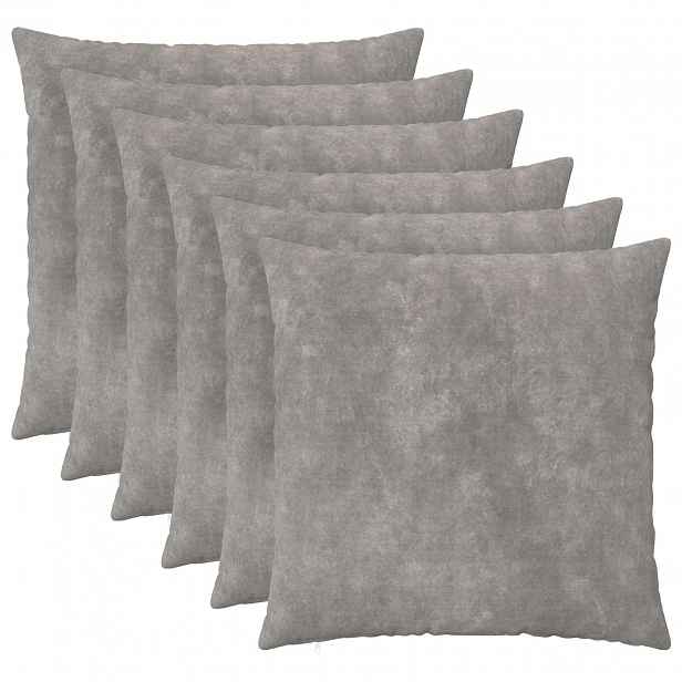 vidaXL Povlak na polštář 6 pcs HEERLEN Světle šedá 70 x 70 cm