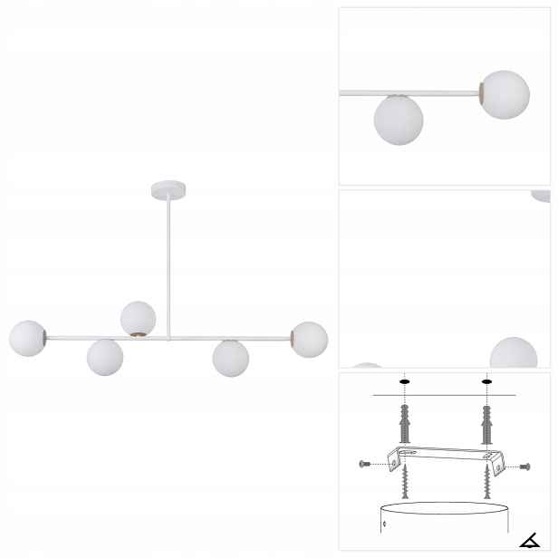 Bílá závěsná lampa Gama, moderní bodové světlo nad barem Sigma Lighting
