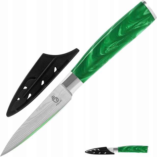 Japonský Nůž na Zeleniny 20 cm Nerezová Ocel s krytem Zelený