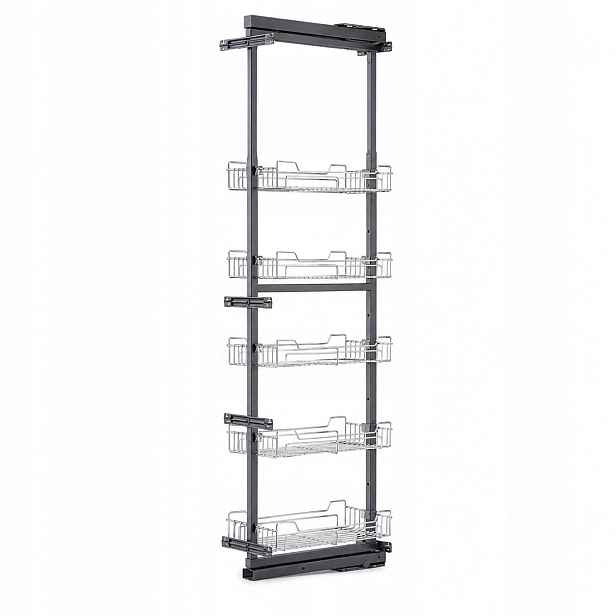 Koš Cargo MIDI 450 mm 45 cm Vysoký 156-191 cm 5 Polic Chrom Přítah Tmy