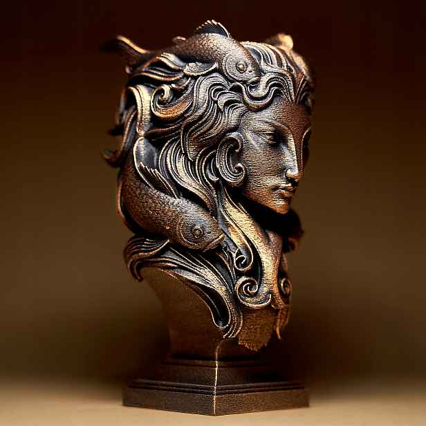 Ryby Znamení zvěrokruhu Žena Fantasy Figurka Soška Dekorace 3D tisk 15 cm