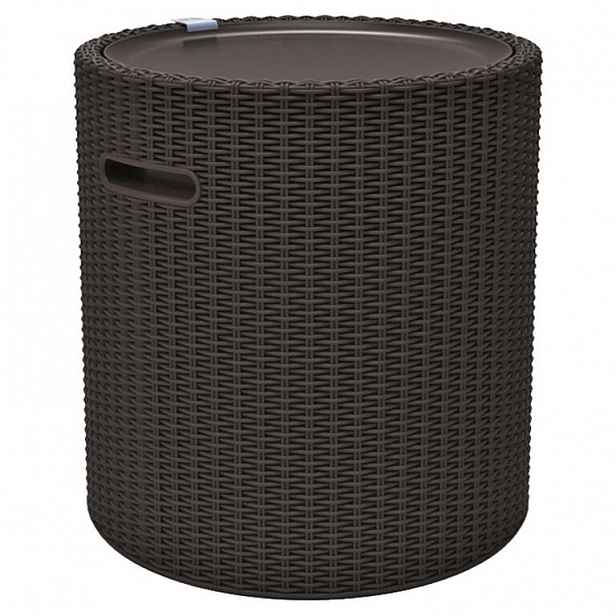 Zahradní stolek COOL STOOL s úložným prostorem hnědý