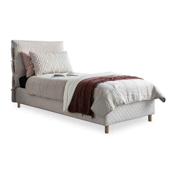 Béžová čalouněná jednolůžková postel s roštem 90x200 cm Sleepy Luna – Miuform