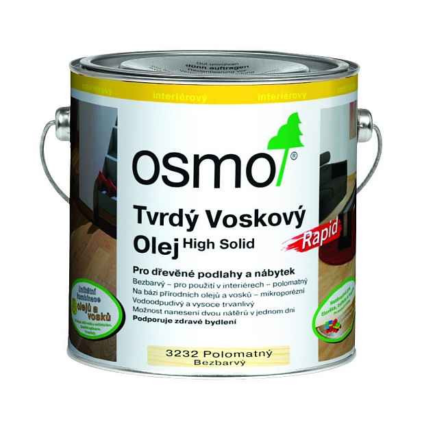 Olej tvrdý voskový Osmo Rapid 3232 bezbarvý 0,75 l