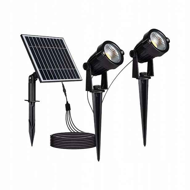 V-tac Zahradní zemní svítidlo zapichovací Led solární sada 2x1.2W IP65