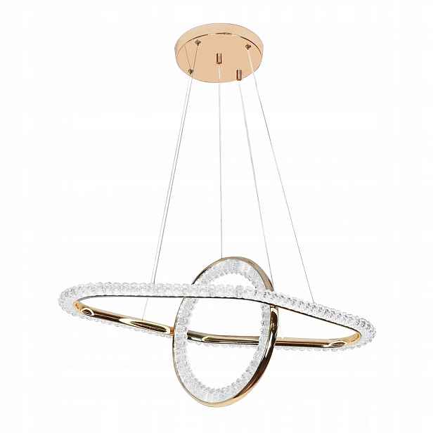 Závěsná lampa glamour křišťálová zlatá Led elipsa kroužky elegantní