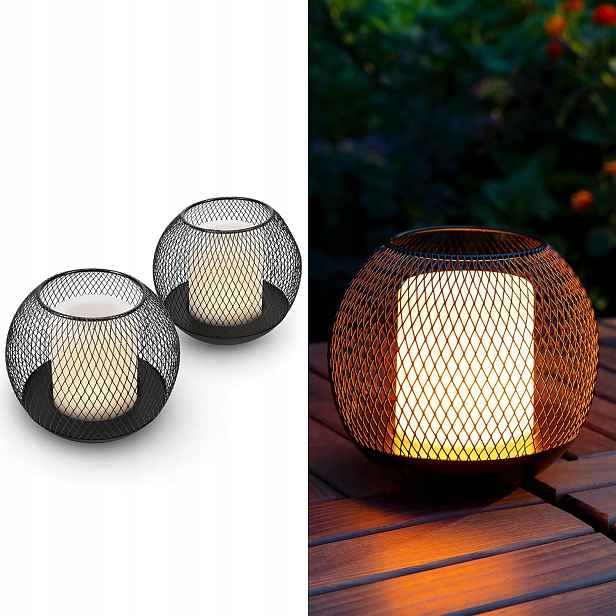 Solární Led lampa 2 ks Dekorativní zahradní lampa s efektem svíčky