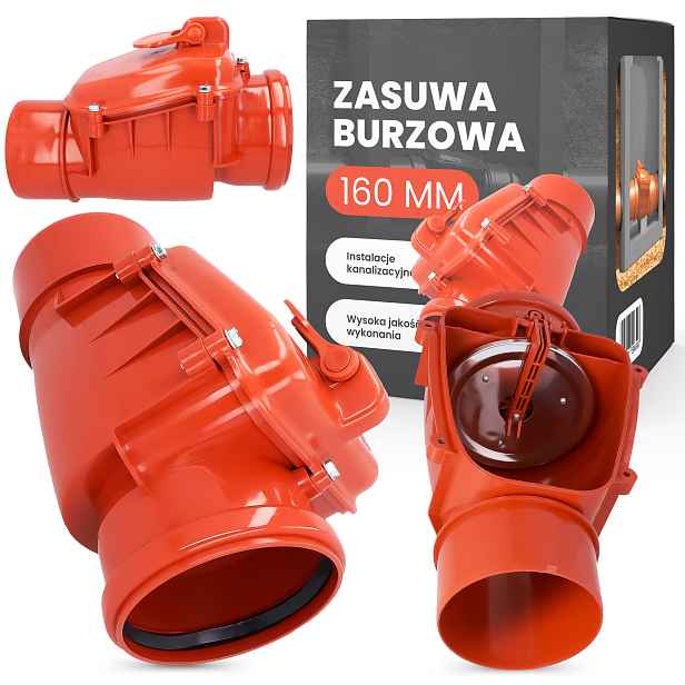 Závora Bouřková 160 mm Zpětný Ventil Kanalizační klapka Blokáda Proti Štěkání 8Y