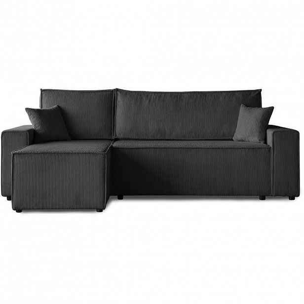 Beautysofa ROHOVÁ ROZKLÁDACÍ POHOVKA Hektor, s funkcí spaní, tmavě šedá