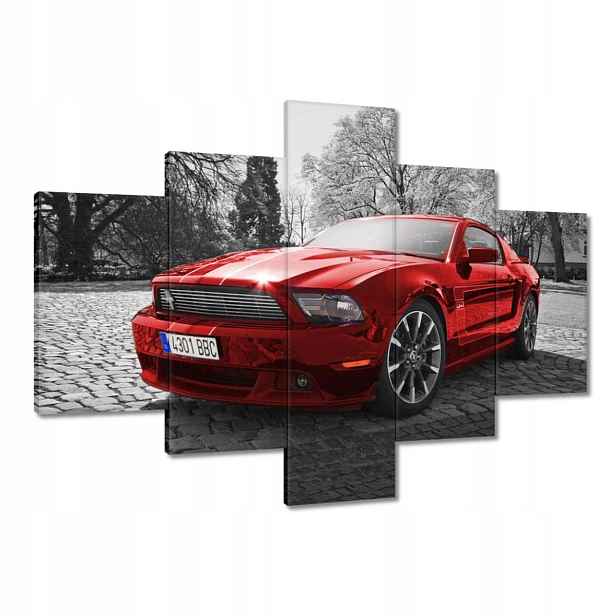 Obrazy 100x70 Červený Mustang
