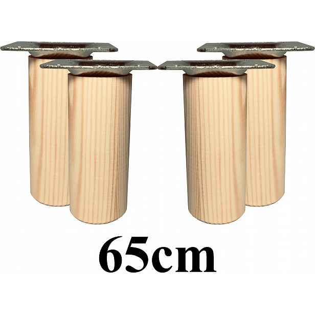 Dřevěné Nožky soustružené 65 cm, sada 4 plechy