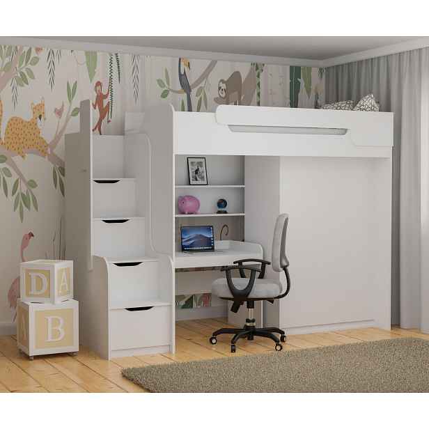Multifunkční postel 90x200 RORA 1 - bílá