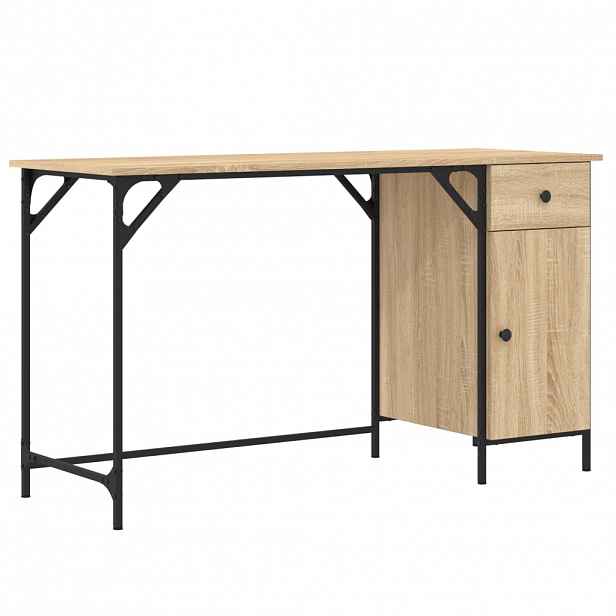 vidaXL Počítačový stůl dub sonoma 131 x 48 x 75 cm kompozitní dřevo