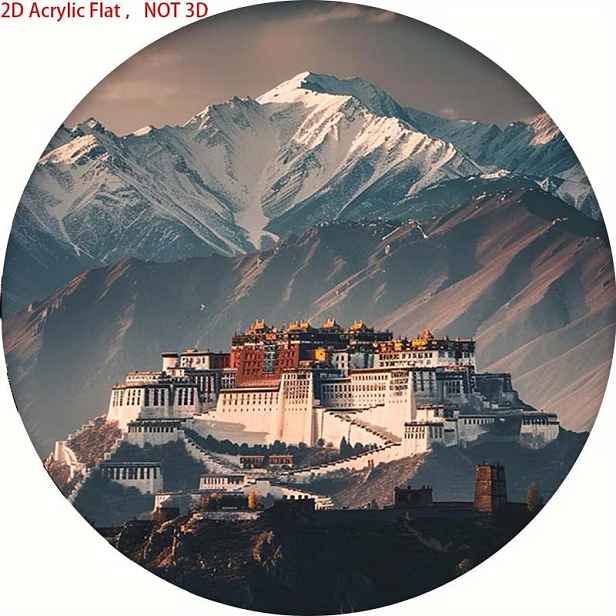 TEMU 1 ks 2D plochá čínská tibetská samolepka na magnet na lednici s Paláce Potala - protiskluzový magnet na lednici, vhodný pro domácnost, kancelář,