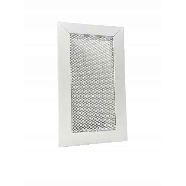 Ventilační mřížka kovová se síťkou bílá 10x20