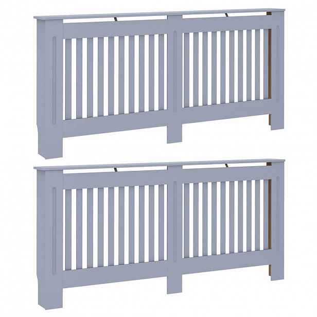 vidaXL Kryt radiátoru 2 ks Šedá 172 x 19 x 81,5 cm Kompozitní dřevo