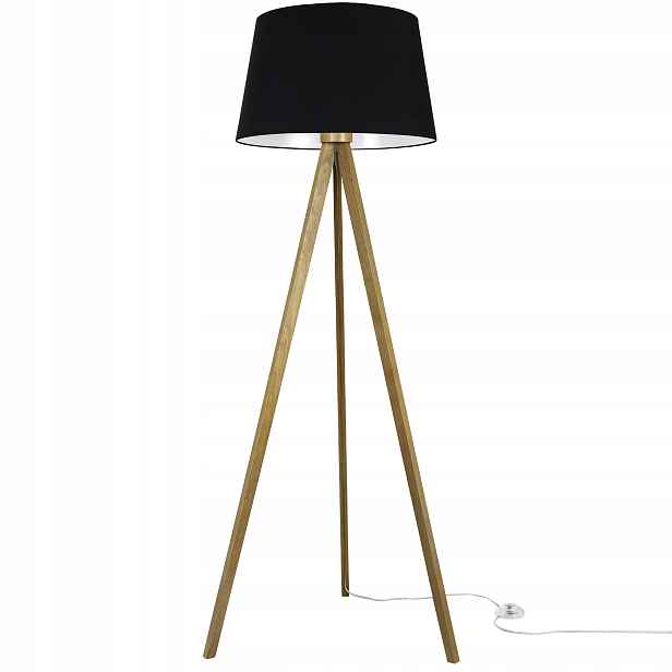 Stojací Lampa Podlahová Trojnožka S Stínítkem Do Ložnice Obývacího Pokoje Dřevěná Pl