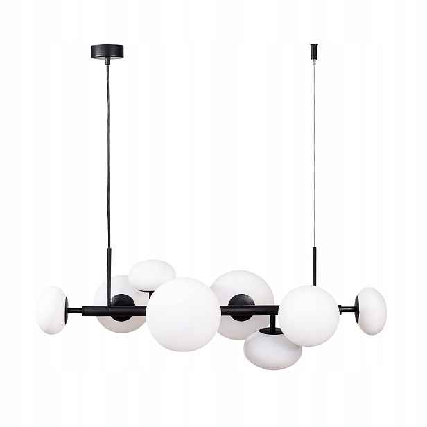 Zuma Line Závěsná lampa Omi 8xG9 černobílá, sklo, 100 x 30 x 90 cm