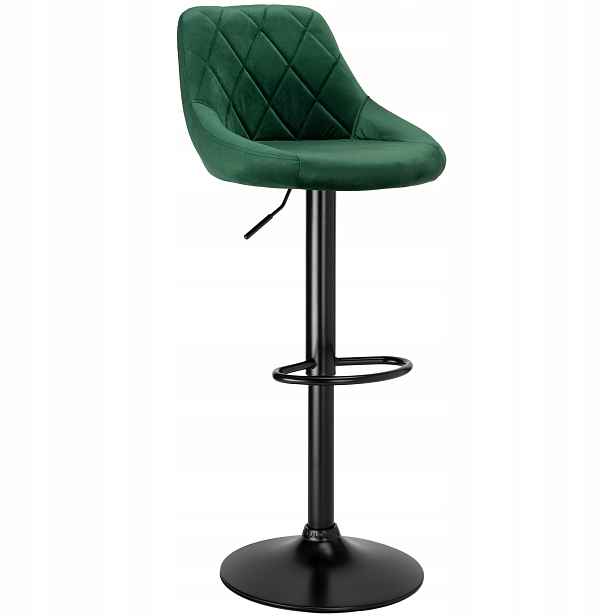Barová Židle barová židle Cydro Black tmavě zelená Velvet