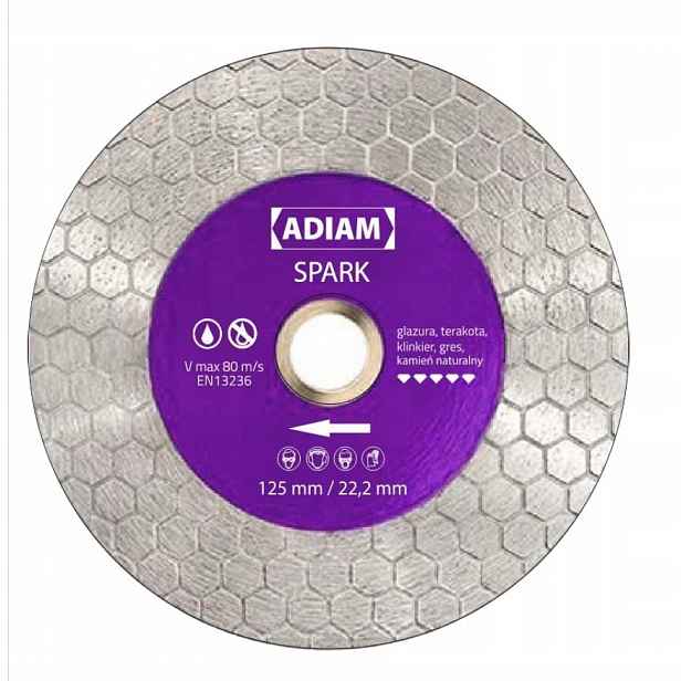 Diamantový kotouč pro řezání a broušení Adiam Spark 125 mm x 22,22 mm