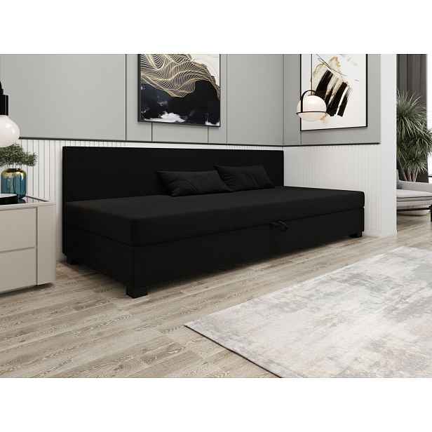 Čalouněná jednolůžková postel 80x195 ARIADNA BIZ 1 - černá