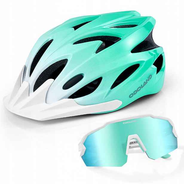 Cyklistická přilba Odoland Flash HT-12 Green White L 54-62 cm