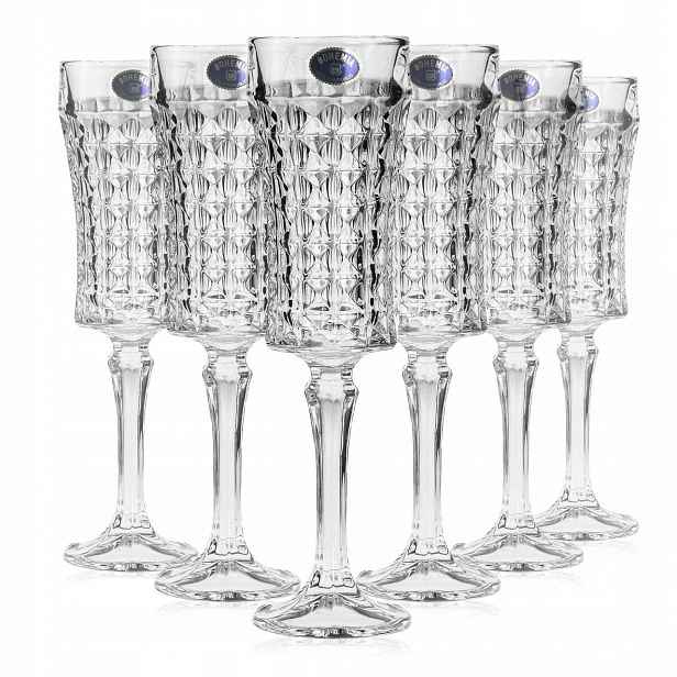 Křišťálové skleničky na šampaňské Bohemia Diamond 120 ml 6 ks