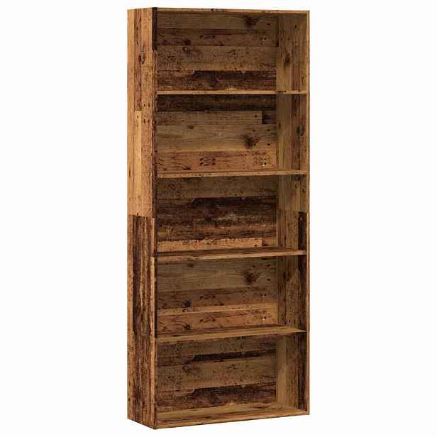 vidaXL Knihovna old wood 80 x 30 x 189 cm kompozitní dřevo