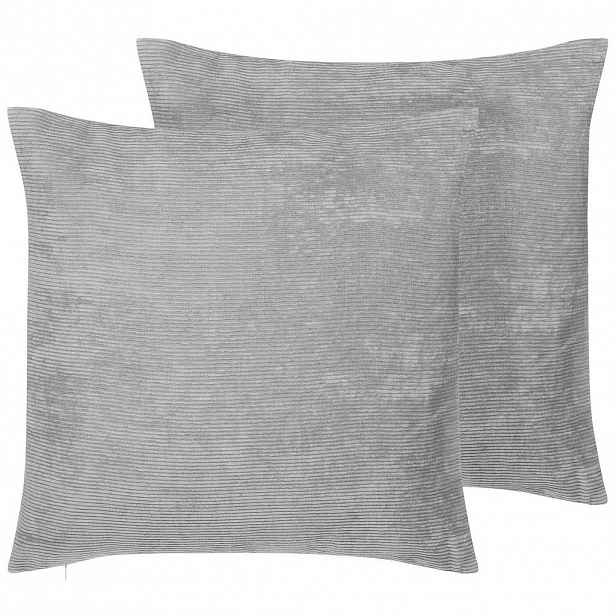 Beliani DEKORATIVNÍ POLŠTÁŘ sada 2 ks Šedý 45/45 cm Nolana